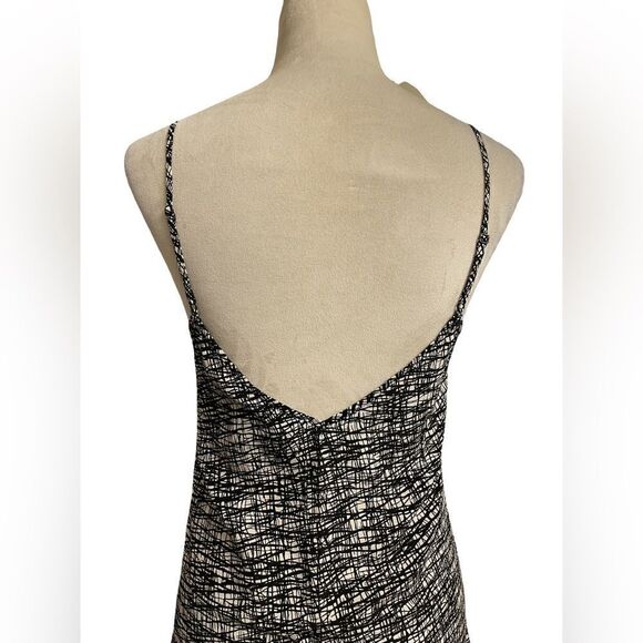 Intermix Black & White Designed 100% Silk Slip Dress w/Cut Outs (Large) - Picture 10 of 13